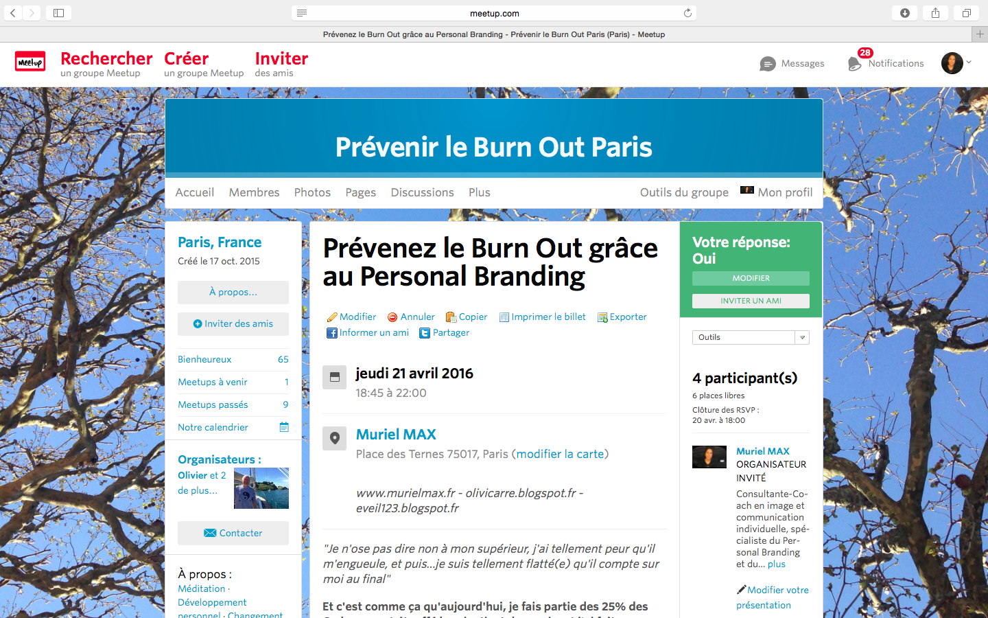 Prendre soin de son image et de son discours pour empêcher le Burn Out -  inscription sur :  http://www.meetup.com/fr-FR/Prevenir-le-Burn-Out-Paris/events/230316090/ 